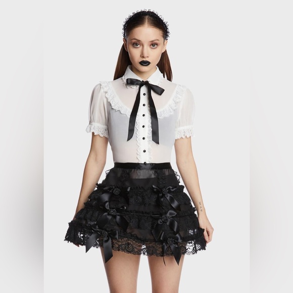 Widow Chiffon Top large nwt - Picture 8 of 8